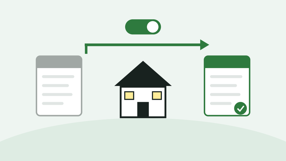 Illustration of a household switching from one electricity plan to another
